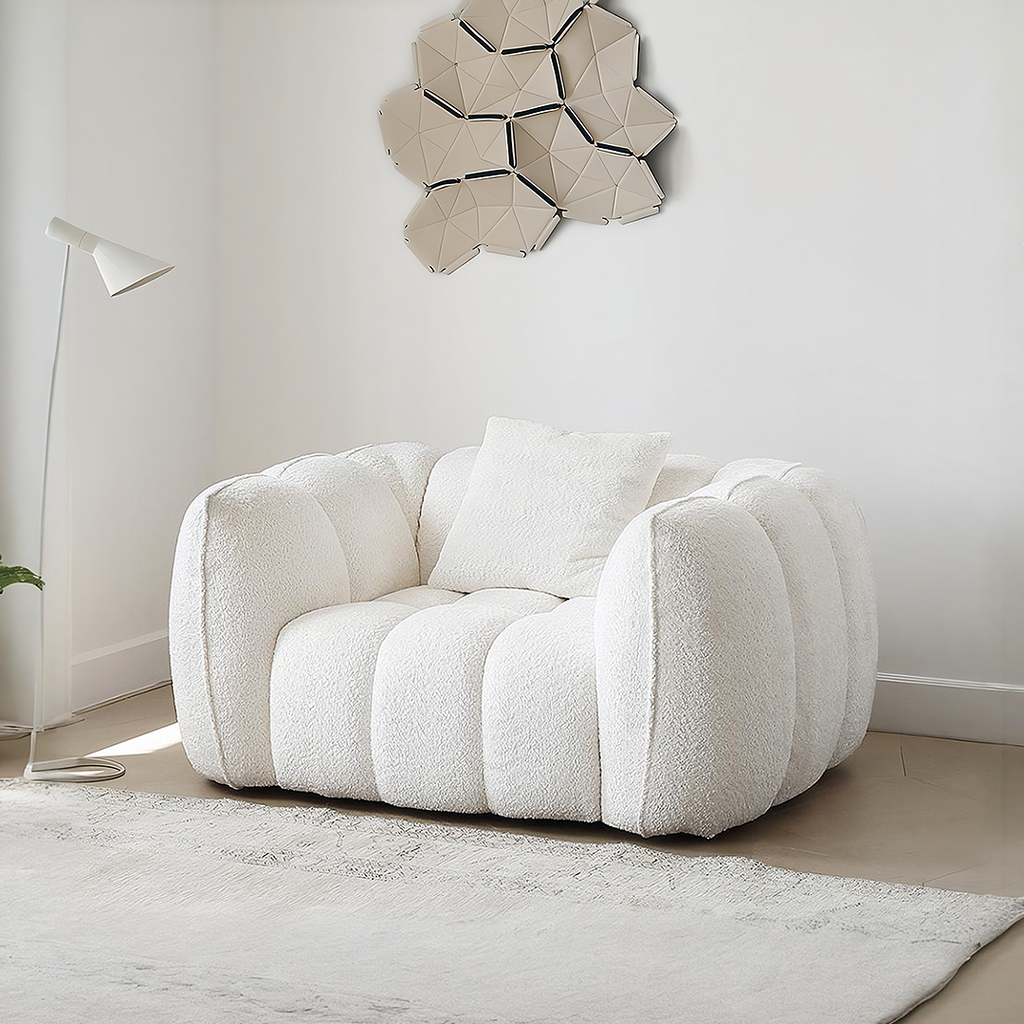 Oxley Pumpkin Single Seater Sofa, Armchair, White