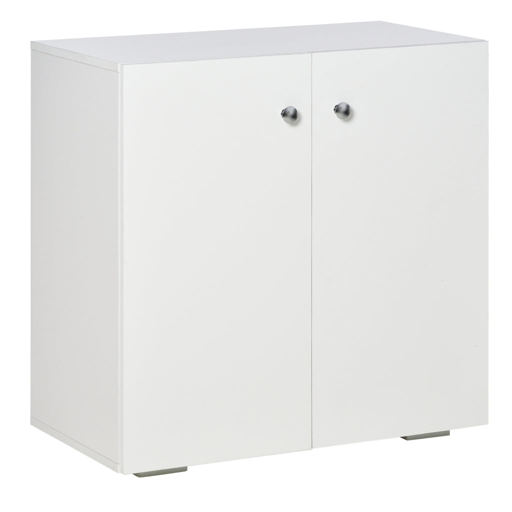 DodiOnline Storage Cabinet w/ Two Shelves Wooden Sideboard Freestanding Kitchen Cupboard Bookcase - White