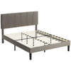 DodiOnline King Velvet-Feel Headboard Bed Frame - Grey