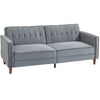 DodiOnline Velvet-Feel Three-Seater Sofa Bed - Dark Grey