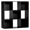 DodiOnline 3-tier 9 Cubes Storage Unit Particle Board Cabinet Bookcase Organiser Home Office Shelves Black