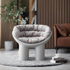 Fauteuil en fibre de verre Roly Poly avec coussin, gris 