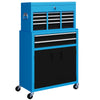 DodiOnline Portable Tool Box, Metal Tool Chest on Wheels with 6 Drawers for Garage and Workshop, Blue