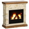 DodiOnline Bioethanol Fire Heater, with Brickwork-Effect Mantelpiece - Brown