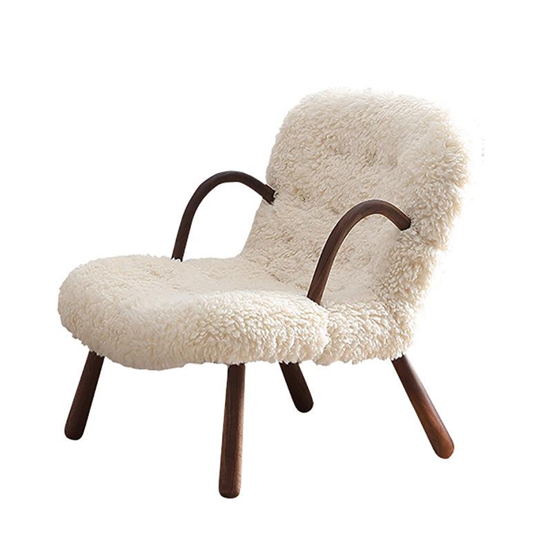 Philip Arc Sheepskin Armchair And Ottoman, White Wool | DodiTec WC1