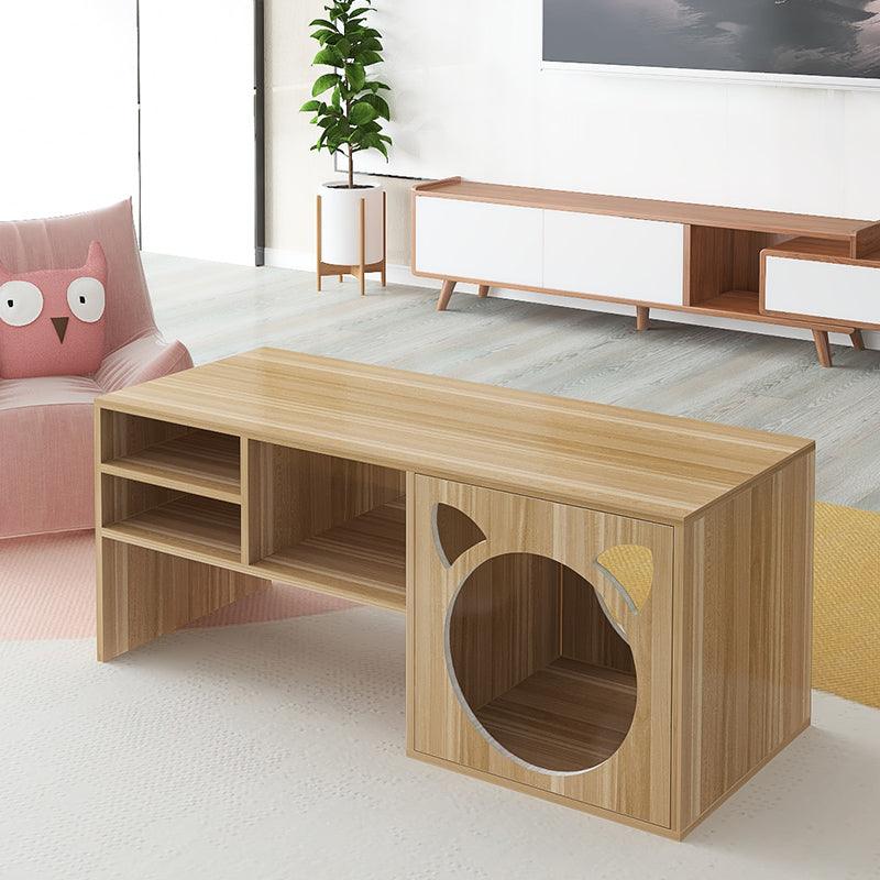 Marioni Coffee Table With Pet House, Wood | DodiTec WC1