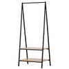 DodiOnline Clothes Rail, Freestanding Metal Clothes Rack with 2 Tier Storage Shelves for Bedroom and Entryway, 64 x 42.5 x 149 cm, Black Frame