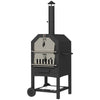 DodiOnline Steel 3-Tier Outdoor Pizza Oven Charcoal BBQ Grill, Black