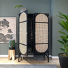 Tandy Black Rattan Wardrobe