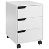 DodiOnline 3 Drawer Mobile File Cabinet, Vertical Filing Cabinet with Wheels for Home Office, White