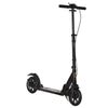 DodiOnline Adult Teens Kick Scooter Foldable Height Adjustable Aluminium Ride On Toy for 14+ w/ Rear Wheel & Hand Brake, 200mm Big Wheels, Shock Mitigation System - Black