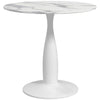 DodiOnline Round Dining Table, Modern Dining Room Table with Steel Base, Non-slip Foot Pad, Space Saving Small Dining Table