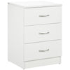 DodiOnline Three-Drawer Simple Bedside Table - White