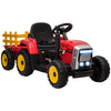 DodiOnline Ride On Tractor, Battery Powered Electric Car, with Detachable Trailer, Remote Control, Music - Red