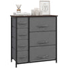 DodiOnline Chest of Drawers with 7 Drawers, Fabric Drawers with Large Storage Space, Drawers Dresser with Metal Frame, Adjustable Feet for Bedroom Living Room, Dark Grey