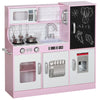 AIYAPLAY Pretend Play Kitchen, Kids Kitchen Playset w/ Toy Phone, Chalkboard, Microwave, Cooking Stove, Sink