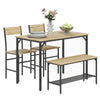 DodiOnline Four-Piece Dining Set, With Table, Chairs and Bench