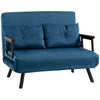 DodiOnline 4-in-1 Velvet-Feel Double Sofa Bed, with Pillows - Blue