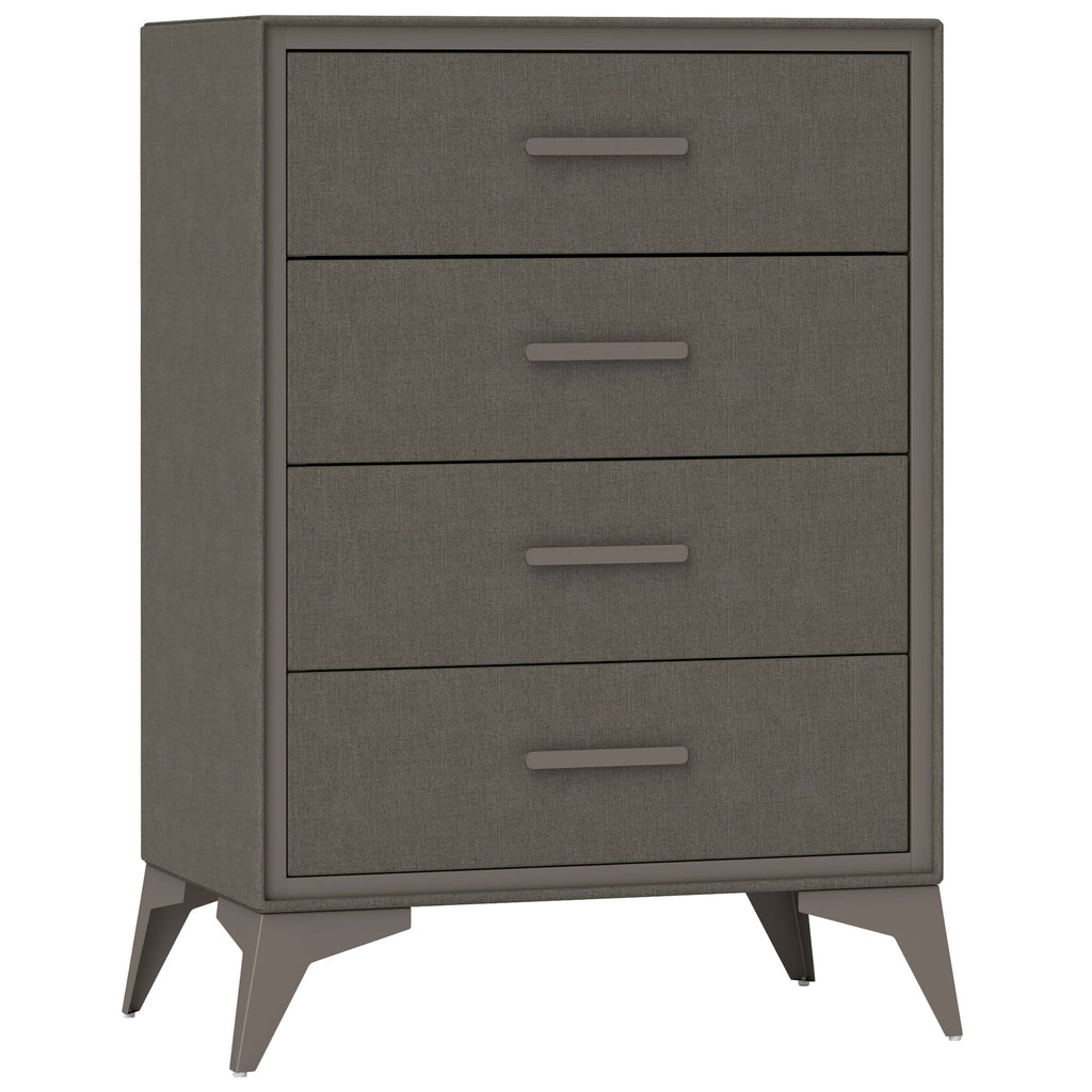 DodiOnline Velvet-Feel Chest of Four Drawers - Brown