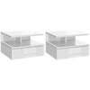 DodiOnline Set of Two Floating High Gloss Bedside Tables - White