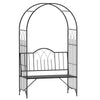 DodiOnline Garden Metal Arch Bench Outdoor Patio Rose Trellis Arbour Pergola for Climbing Plant Antique Style 2-Seater Chair, Black