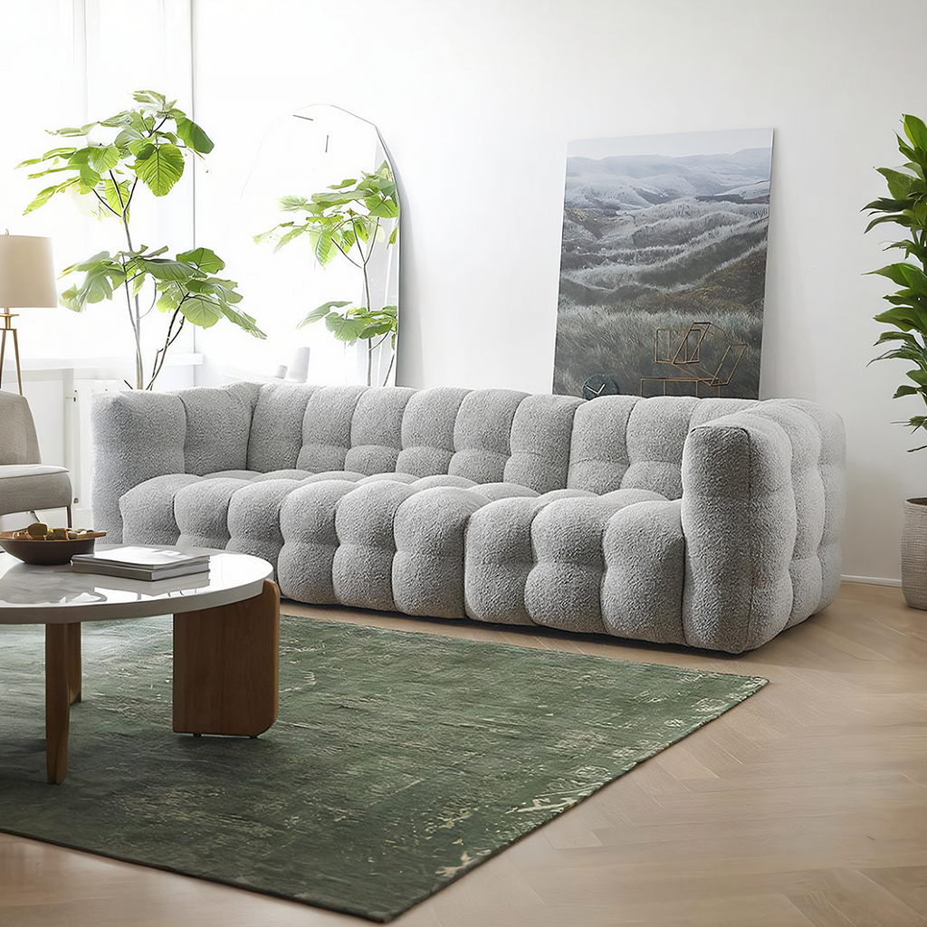 Zobah Two Seater, Three Seater Sofa, Grey Boucle