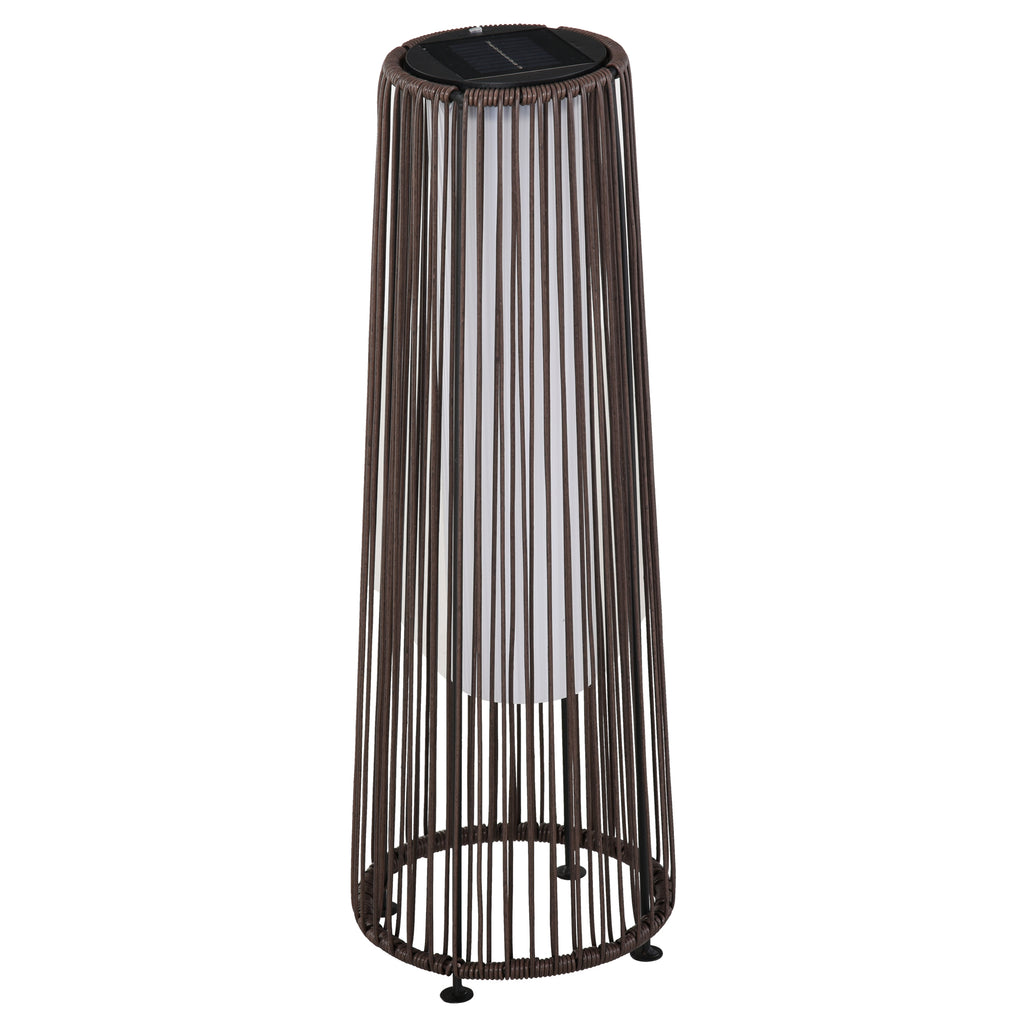 DodiOnline Patio Garden PE Rattan Solar Lights Woven Resin Wicker Lantern Auto On/Off Solar Powered Lights for Porch, Yard, Lawn, Courtyard, Indoor & Outdoor  Brown