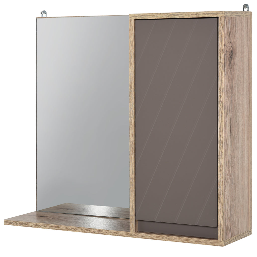 DodiOnline Bathroom Mirror Cabinet, Wall-Mounted Bathroom Cabinet with Mirror and Adjustable Inner Shelf,  57L x 14.2W x49.2H cm