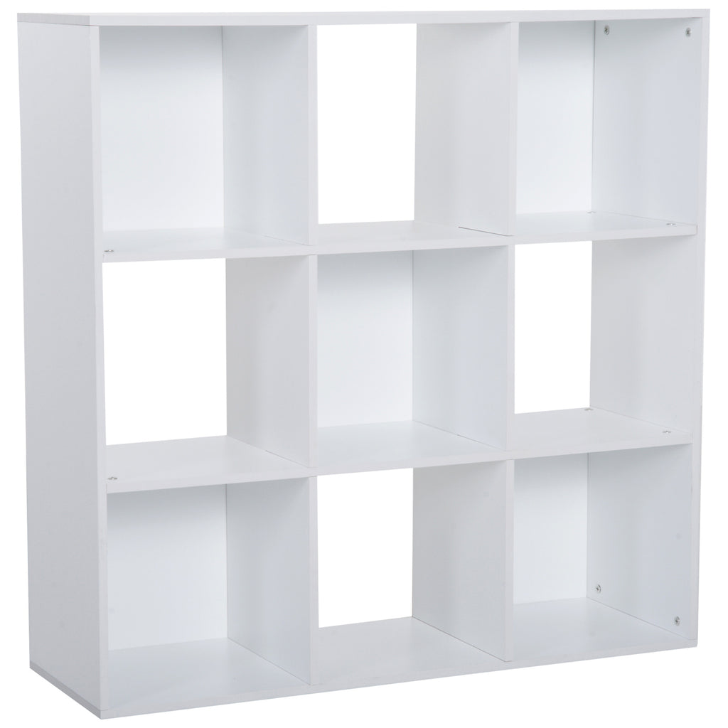 DodiOnline 3-tier 9 Cubes Storage Unit Particle Board Cabinet Bookcase Organiser Home Office Shelves White