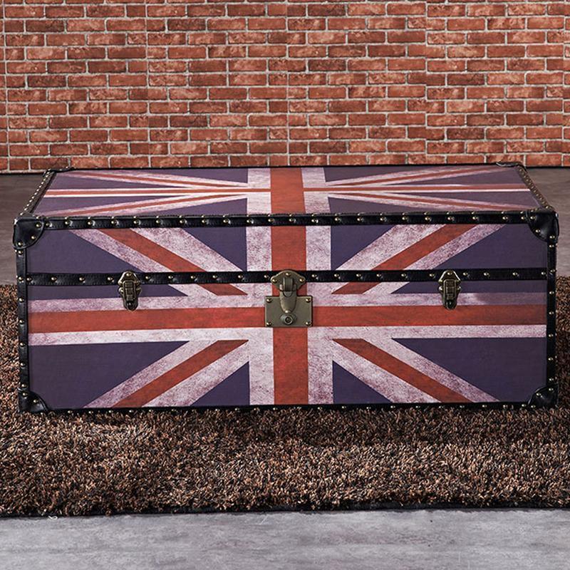 Aviator Union Jack Suitcase Coffee Table, Industrial Storage | DodiTec WC1