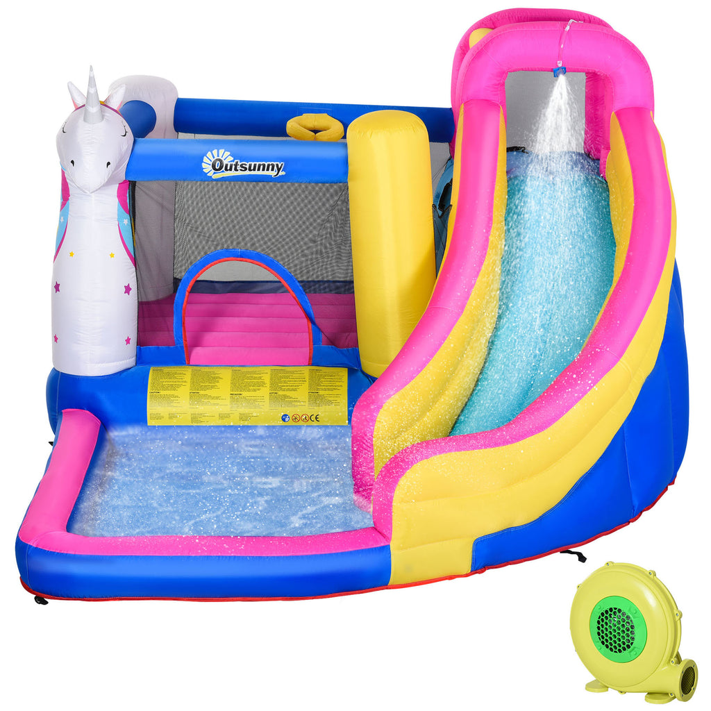 DodiOnline 5 in 1 Bouncy Castle, with Blower, for Ages 3-8 Years - Multicoloured