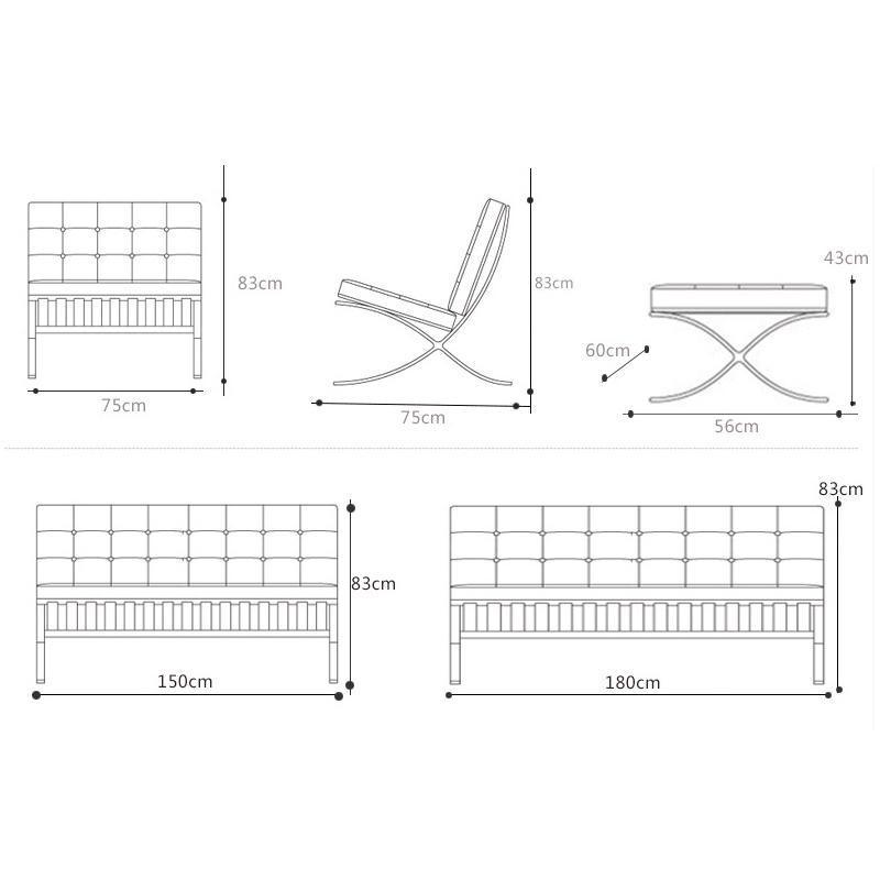 Barcelona Chair And Ottoman, Armchair | DodiTec WC1