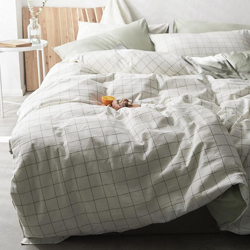 CA098 Linen Duvet Cover + Bed Sheet + 2 Pillowcases, King, More Patterns Available | DodiTec WC1