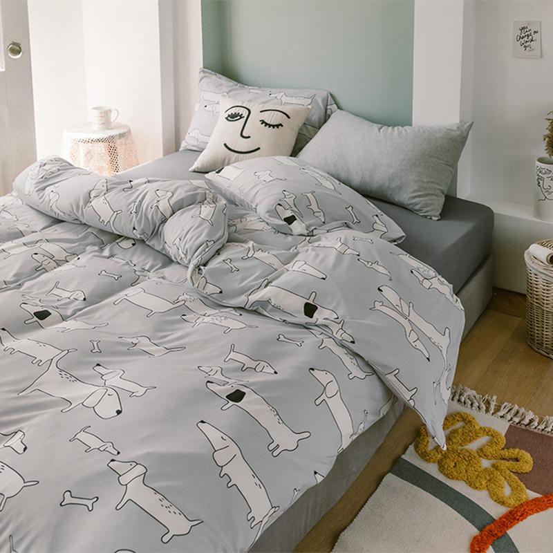 CA414 Cotton Duvet Cover + Bed Sheet + 2 Pillowcases, King, More Patterns Available | DodiTec WC1