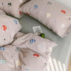 CA414 Cotton Duvet Cover + Bed Sheet + 2 Pillowcases, King, More Patterns Available | DodiTec WC1