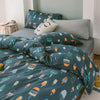 CA414 Cotton Duvet Cover + Bed Sheet + 2 Pillowcases, King, More Patterns Available | DodiTec WC1