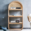 Cane Rattan Bookcase, Shelving Unit, Oak | DodiTec WC1