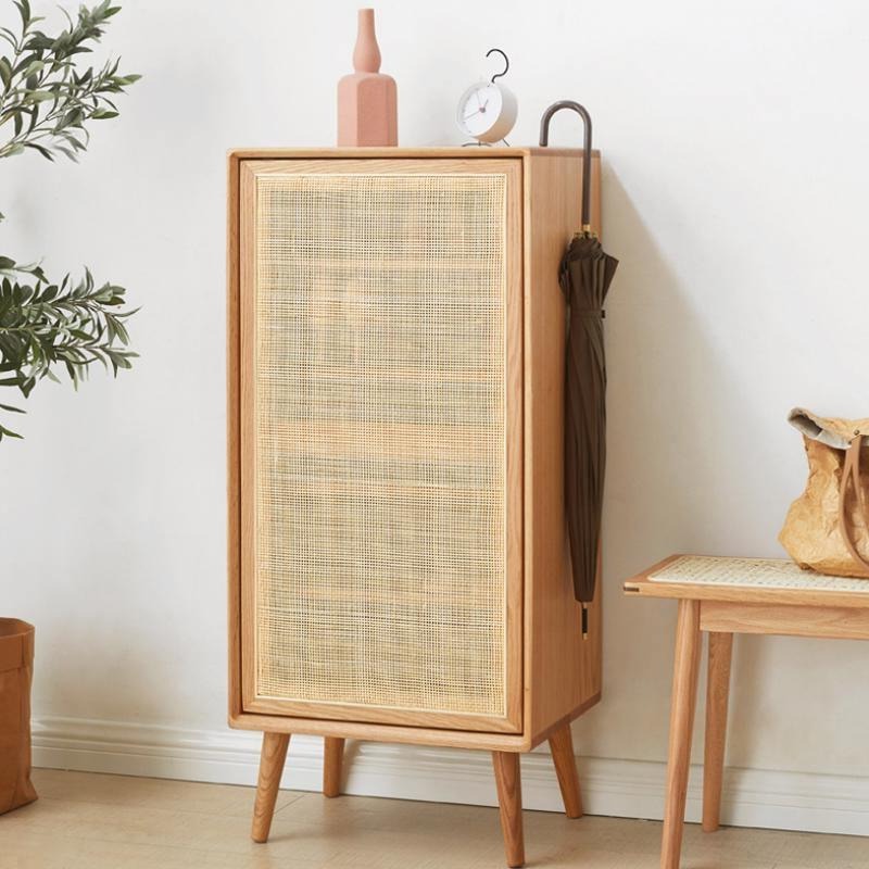 Cane Rattan Shoe Storage, Oak | DodiTec WC1