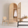 Cane Rattan Wardrobe, Oak | DodiTec WC1