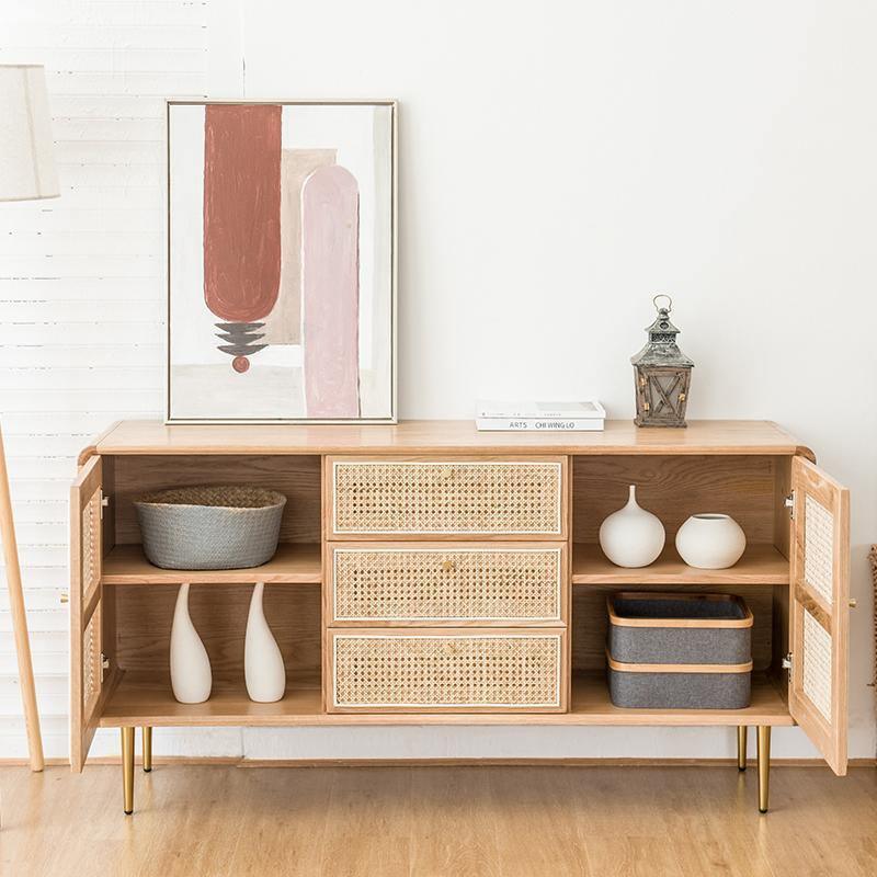 Cane Sideboard, Natural Rattan & Ash Esche Wood | DodiTec WC1