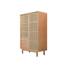 Cane Wardrobe, Hallway Storage, Natural Rattan & Oak | DodiTec WC1