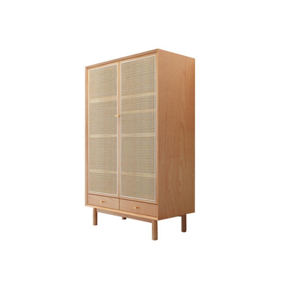 Cane Wardrobe, Hallway Storage, Natural Rattan & Oak | DodiTec WC1