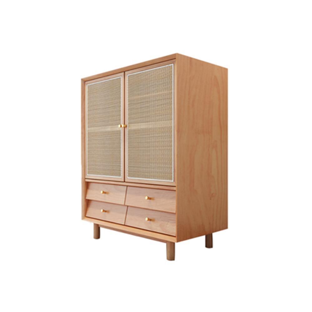 Cane Wardrobe, Hallway Storage, Natural Rattan & Oak | DodiTec WC1