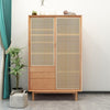 Cane Wardrobe, Hallway Storage, Natural Rattan & Oak | DodiTec WC1