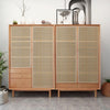 Cane Wardrobe, Hallway Storage, Natural Rattan & Oak | DodiTec WC1