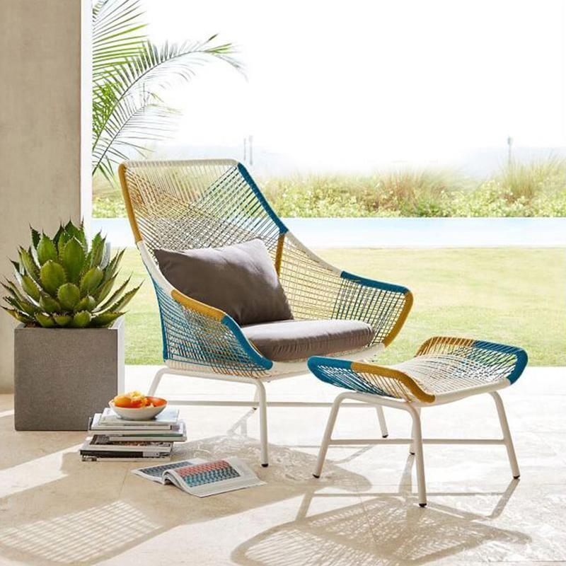 Carmean Rattan Chair and Footstool, Outdoor Furniture | DodiTec WC1