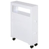 DodiOnline 72x16cm Narrow Bathroom Storage Unit w/ 2 Drawers Open Top 4 Wheels Slimline Modern Rolling Home Organisation