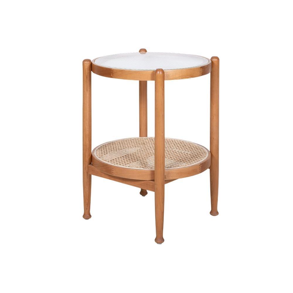 Cement Side Table, Oak | DodiTec WC1