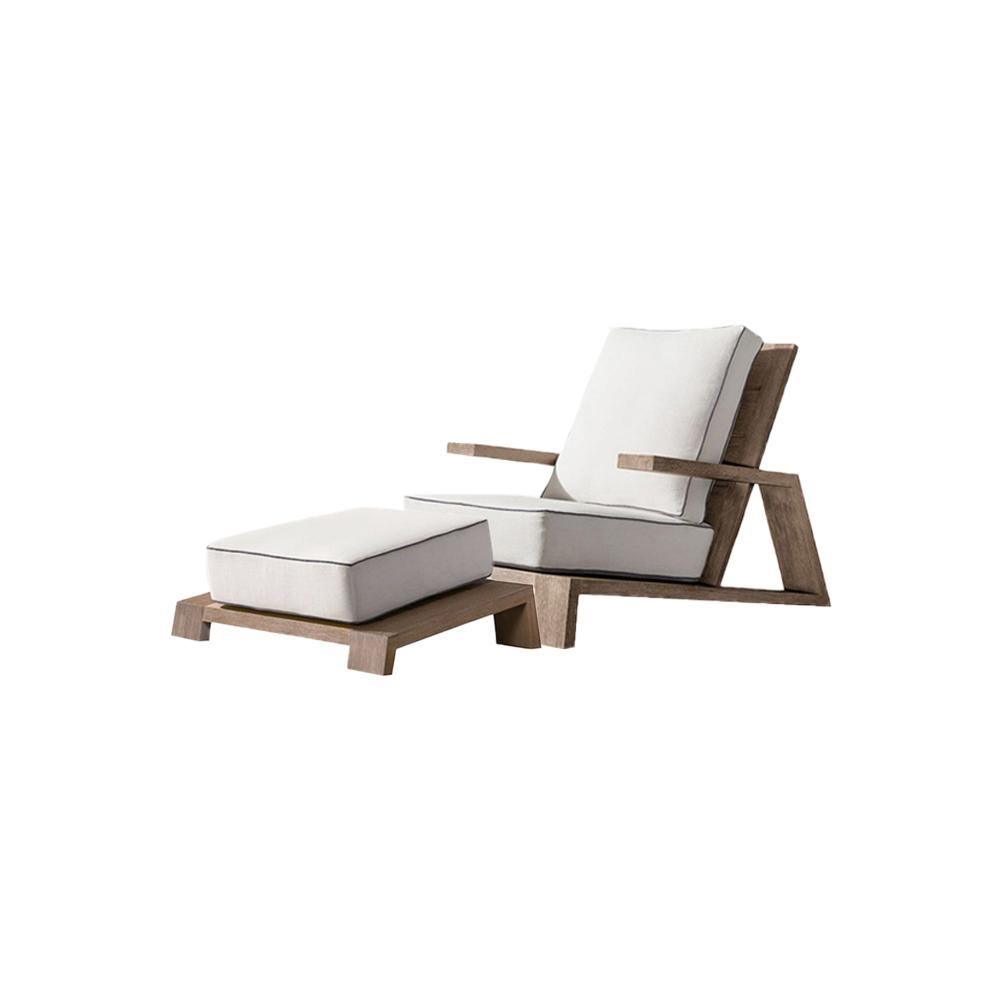 Chandler Oak Lounge Chair And Ottoman, Outdoor Chair | DodiTec WC1