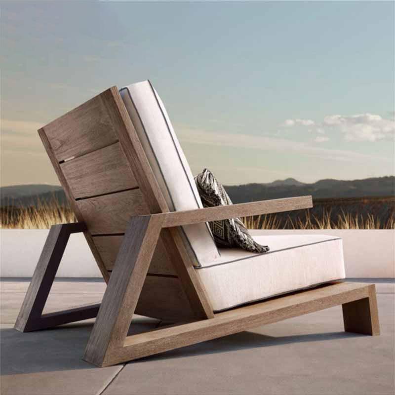 Chandler Oak Lounge Chair And Ottoman, Outdoor Chair | DodiTec WC1